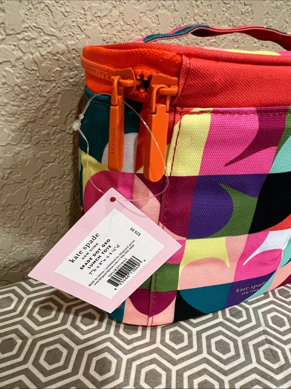 kate spade New York spade.Geo lunch tote. Insulated cosmetic/lunch bag.